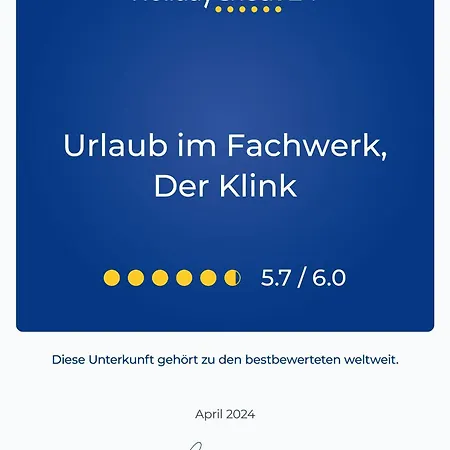 Urlaub Im Fachwerk - Klink Apartamento *
